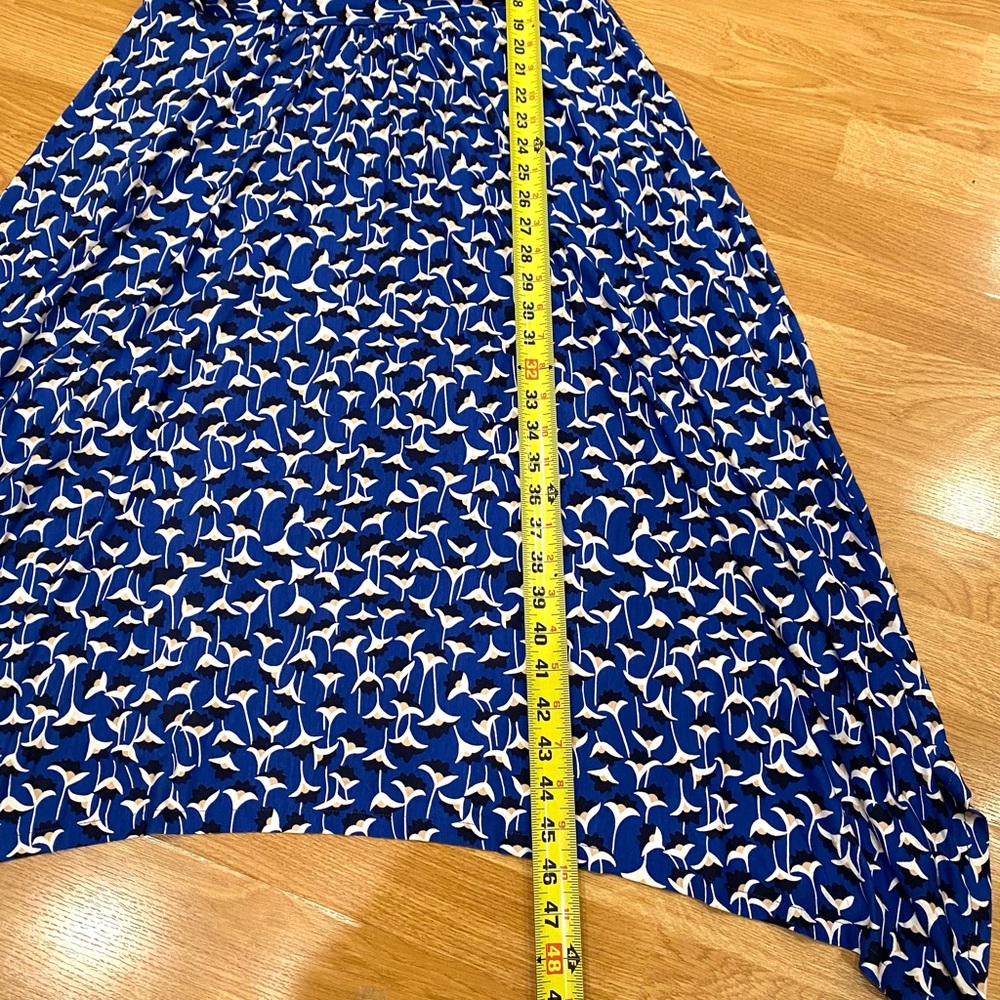 Boden Royal Blue Printed Asymmetric Midi Dress - Picture 11 of 12